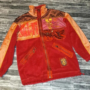 LUHTA Finland Vintage 80s Fleece Funnel Neck Red Ski jacket Womens Size Large